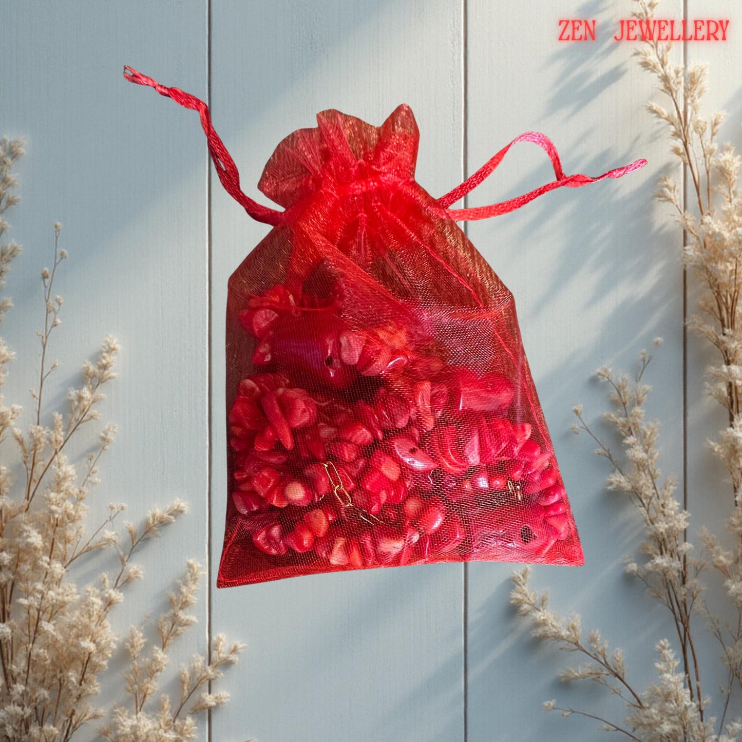 handmade coral jewellery for casual and formal outfits in a gift bag