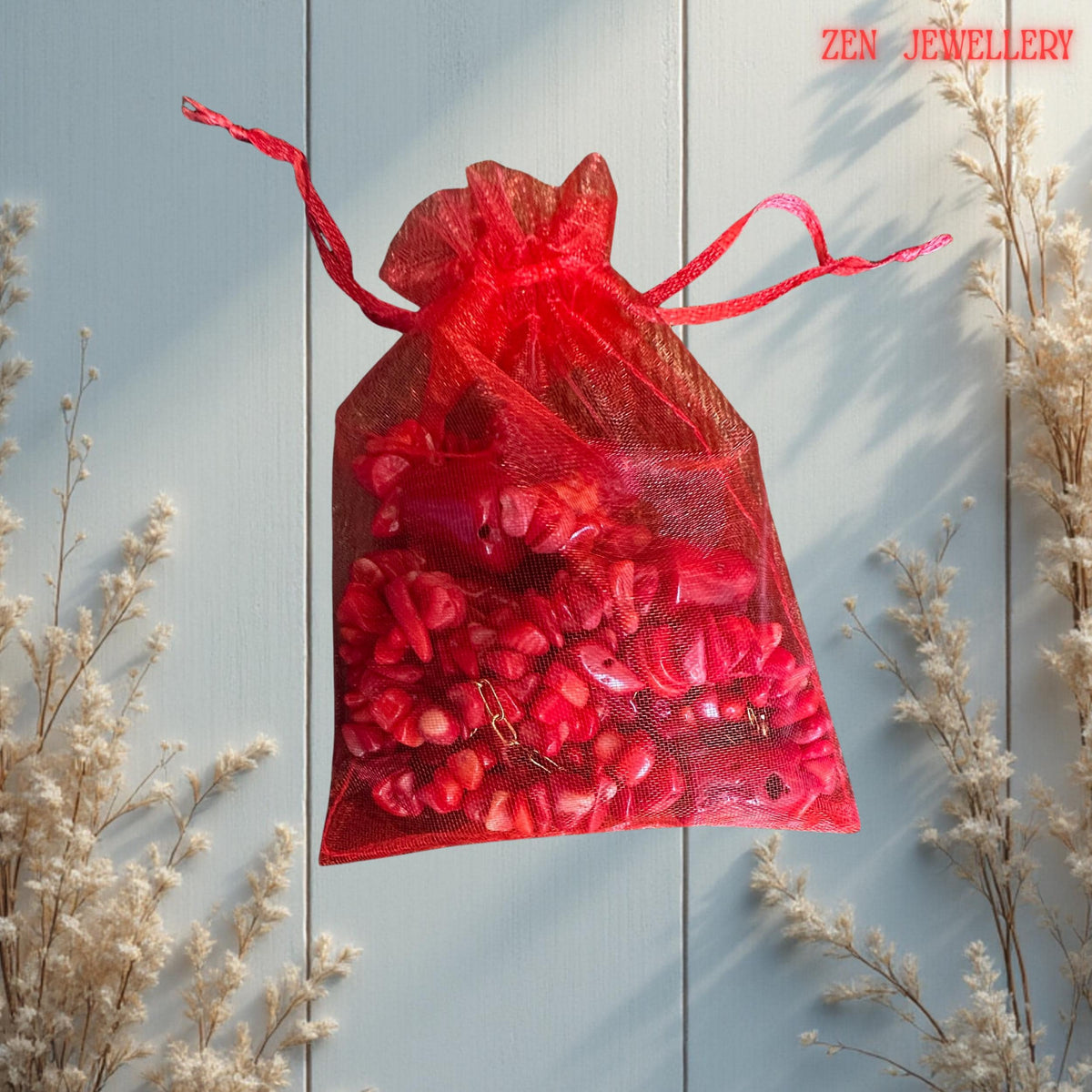 handmade coral jewellery for casual and formal outfits in a gift bag
