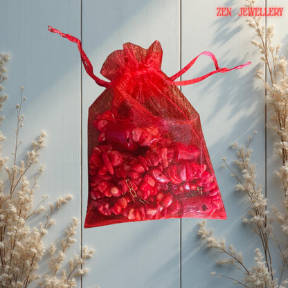 handmade coral jewellery for casual and formal outfits in a gift bag