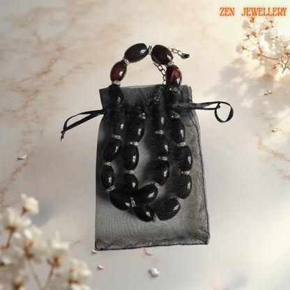 Boho fashion necklace featuring natural stone beads and sparkling crystal embellishments for everyday wear displayed in a GIFT pouch