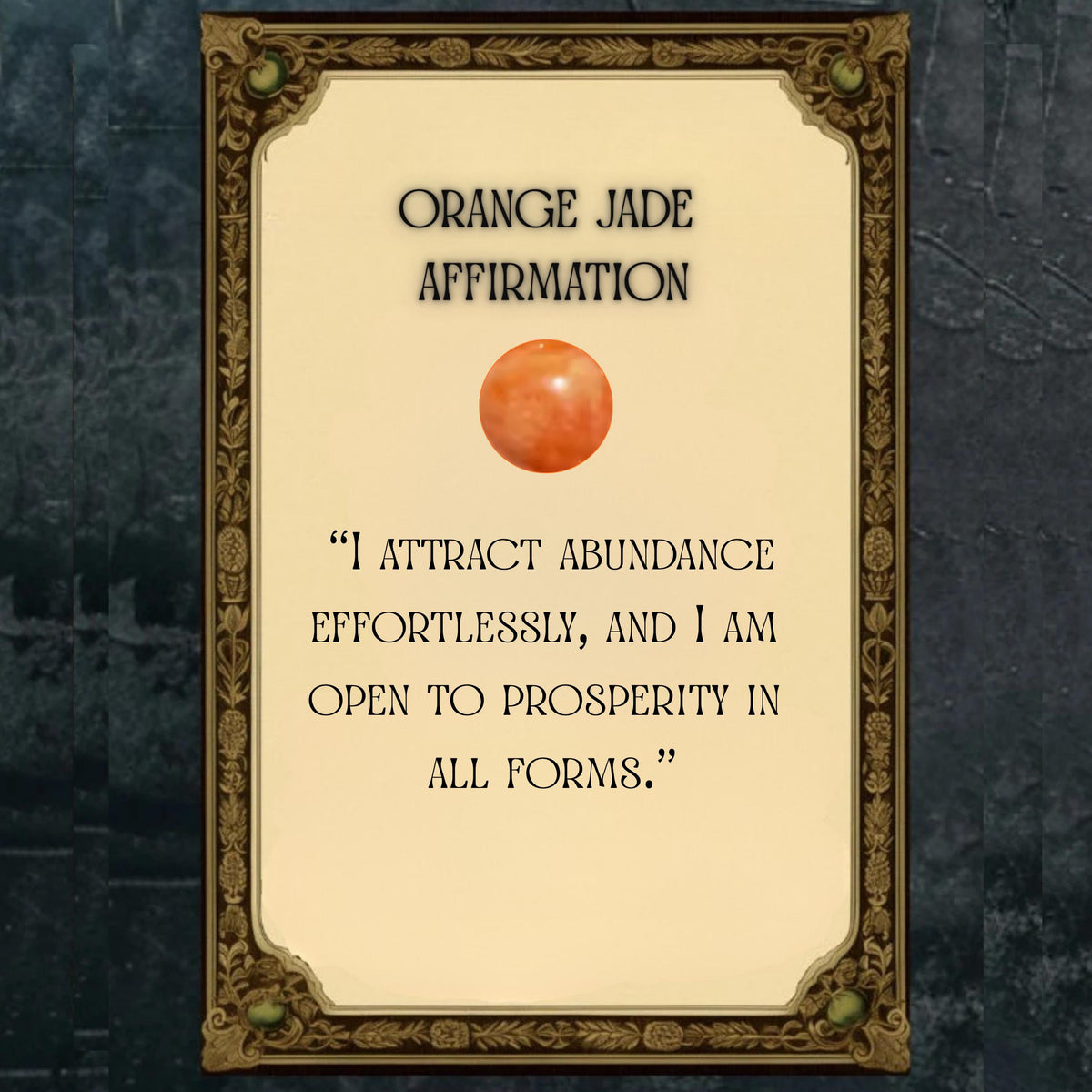 orange jade affirmation card