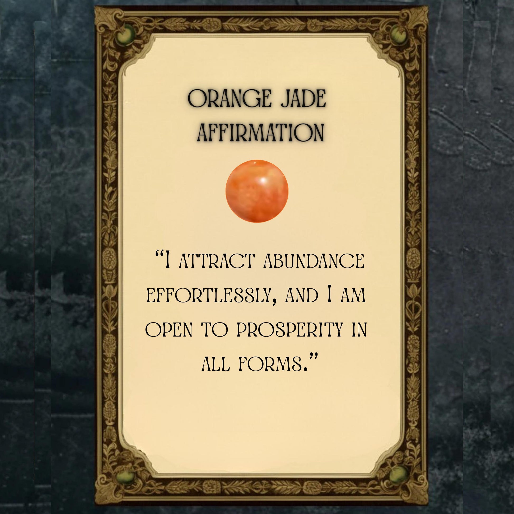 orange jade affirmation card