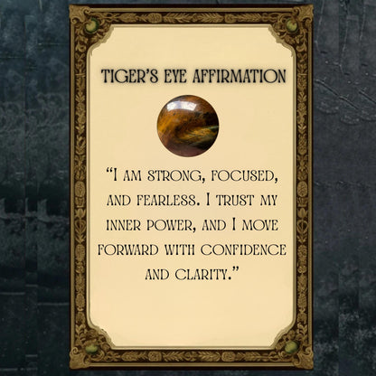 affirmation card for tiger eye stone
