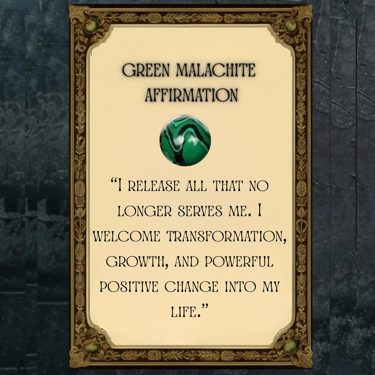GREEN MALACHITE AFFIRMATION