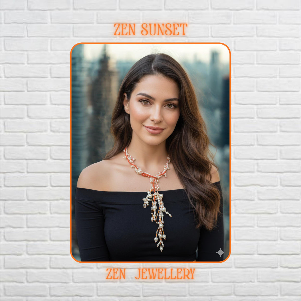 The artistic handcrafted structure combines romantic bohemian elegance with lightweight comfort and graceful feminine styling suitable for weddings, festivals, or summer fashion looks. The necklace was displayed on a beautiful model.