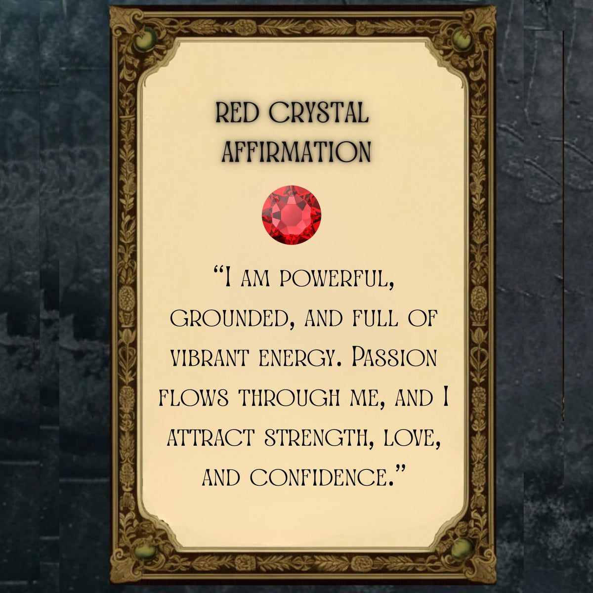 red crystal affirmation