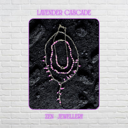 Layered blush and fuchsia gemstone style necklace for women
