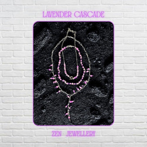 Layered blush and fuchsia gemstone style necklace for women