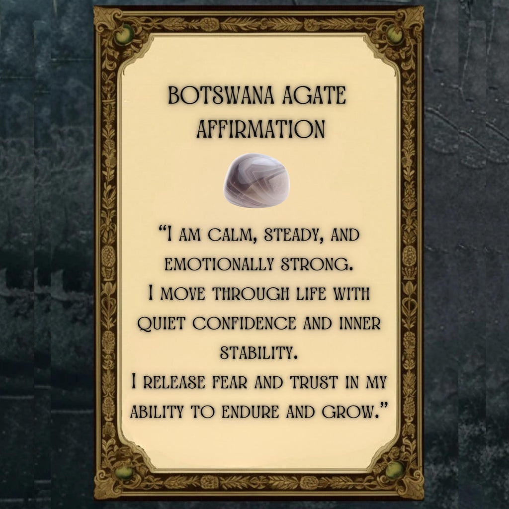 Affirmation card for botswana agate