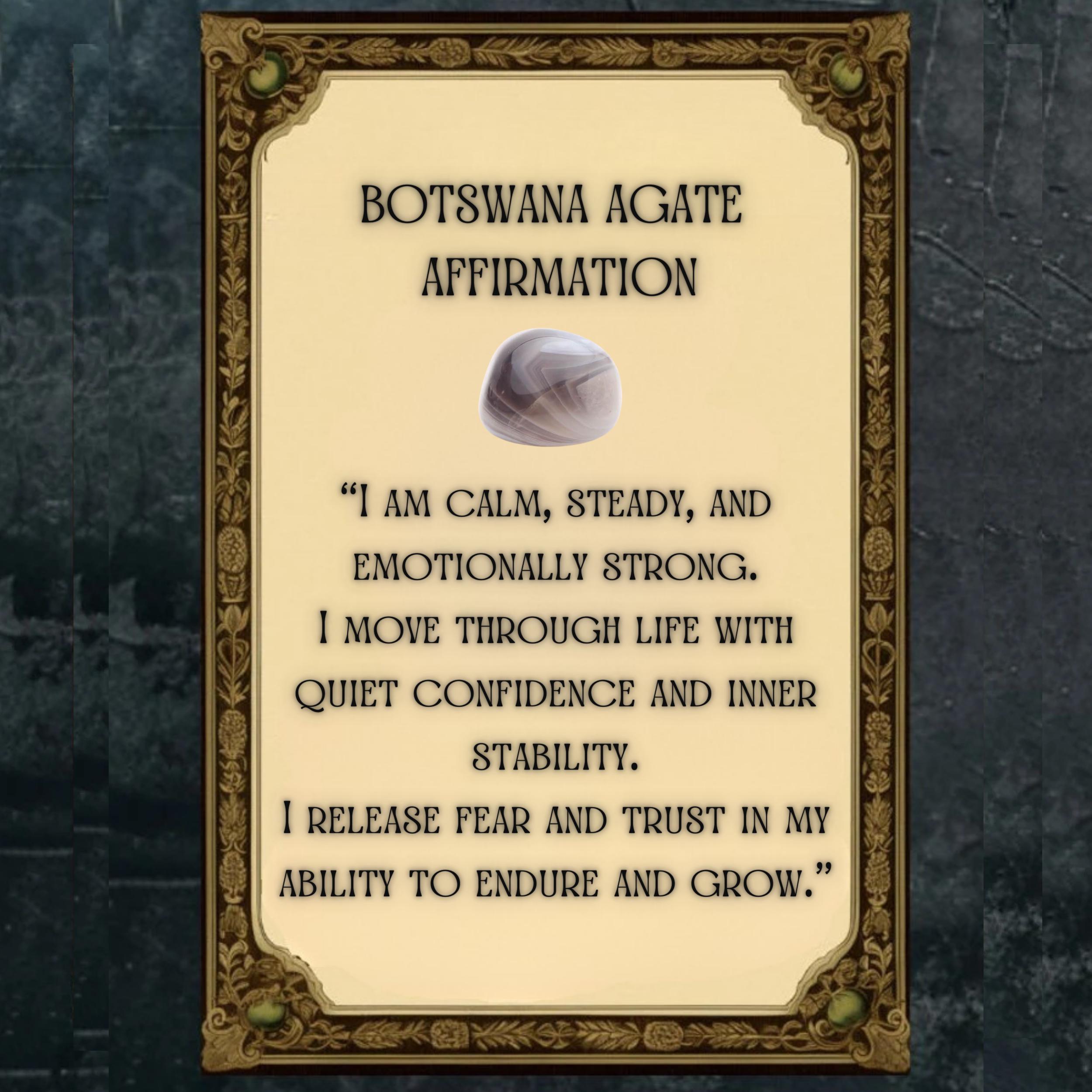 Affirmation card for botswana agate