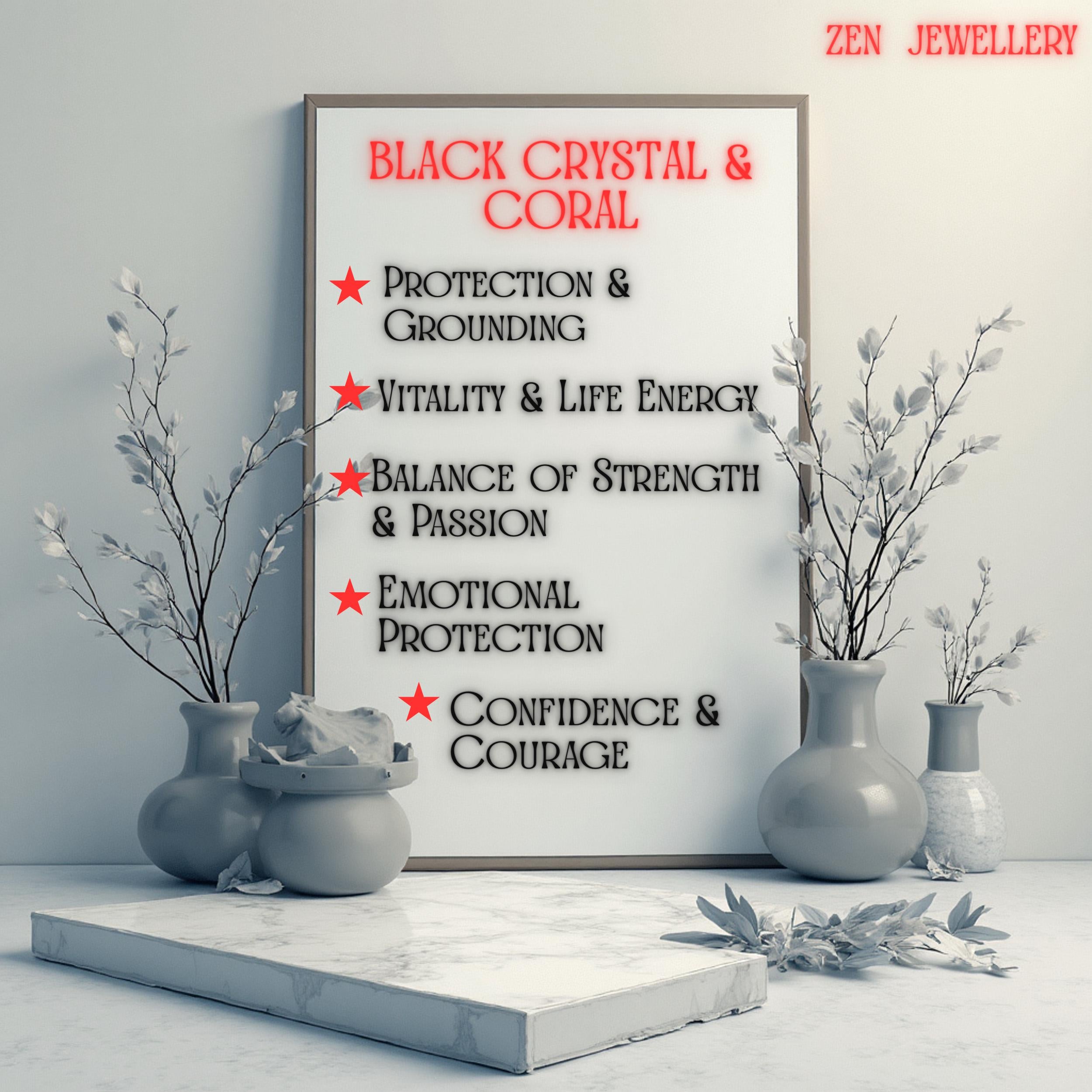 benefits for wearing black crystal and coral