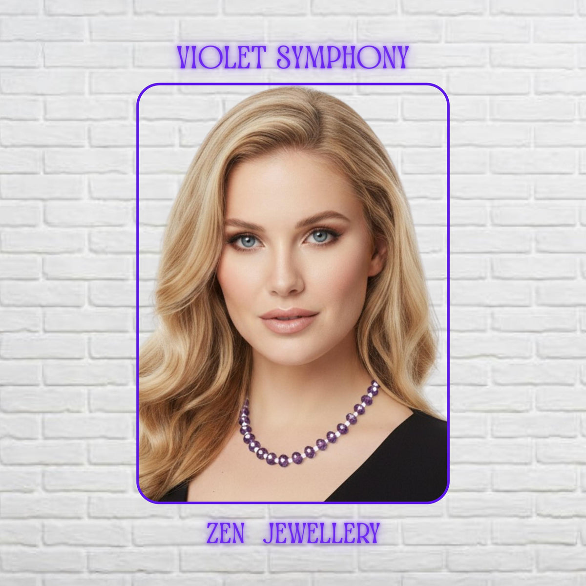 Handmade purple crystal necklace and bracelet set featuring faceted lavender glass beads with delicate white pearl-style spacer beads and silver chain closures displayed on soft satin fabric with lilac flowers in the background creating an elegant romantic jewellery presentation.