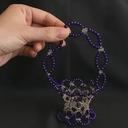 MINI BASKET | Purple Champagne Miyuki Beaded Handmade Decor