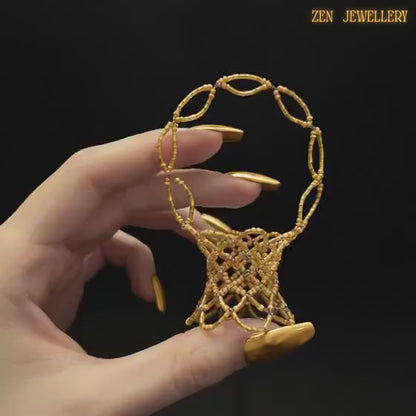 MINI BASKET | Golden Miyuki Beaded Handmade Decor
