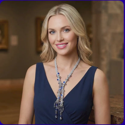 CRYSTAL | Blue Crystal Silk Crochet Jewellery Set