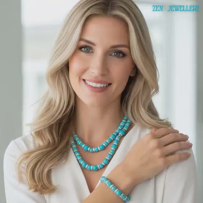 TURQUOISE | Rhinestone Necklace Bracelet Set