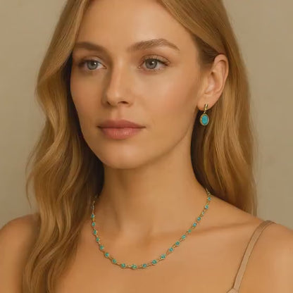 CRYSTAL | Gold Multicolour Necklace & Bracelet Set | Elegant